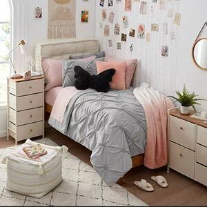 Forever 21 Solid Texture Blue Full/Queen Comforter Set 🆕